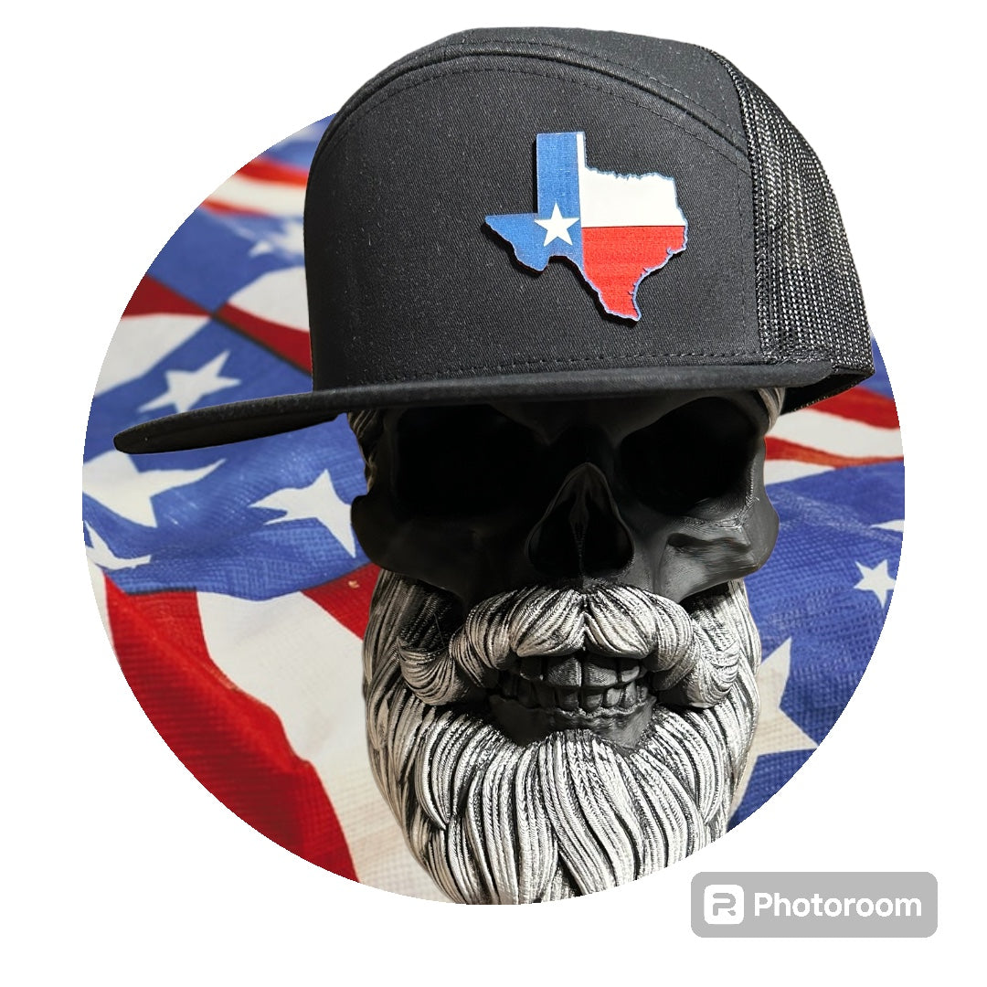 Richardson 168 Black flat bill with acrylic Texas Patch hat