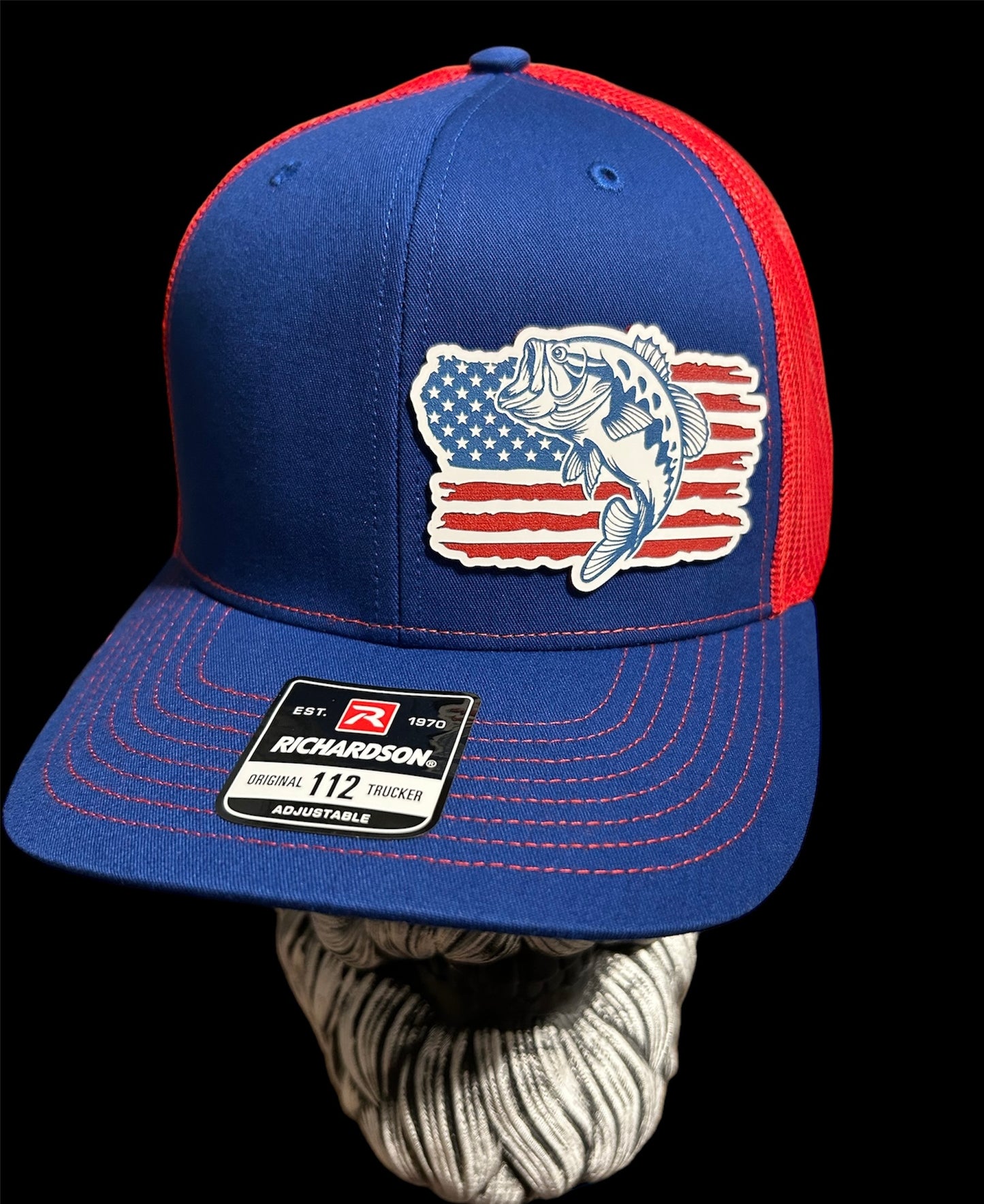 Richardson 112 Red, White, & Blue, american flag with bass patch hat