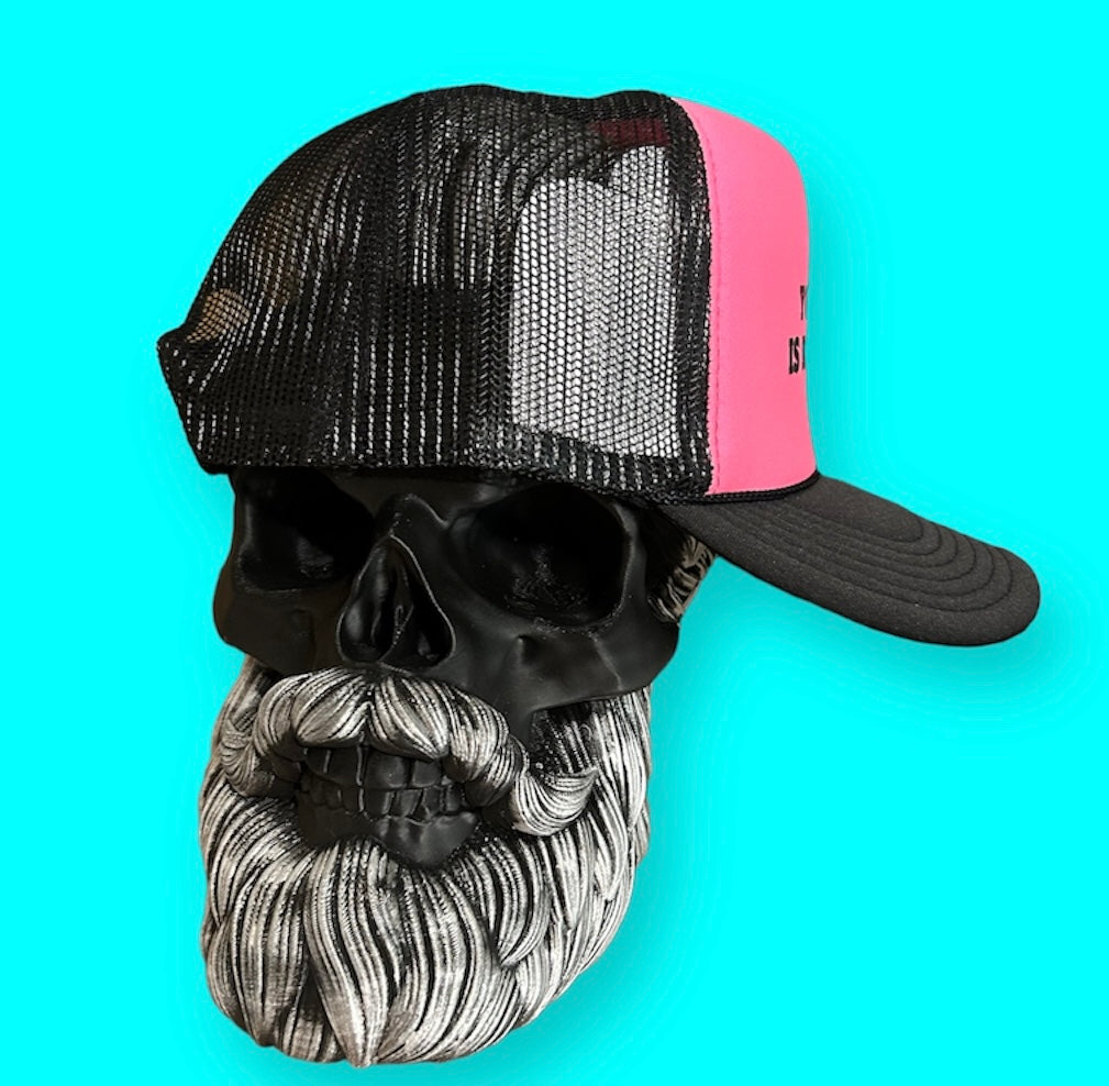 Your dad is my cardio OTTO Pink & black foam front trucker hat with black rope