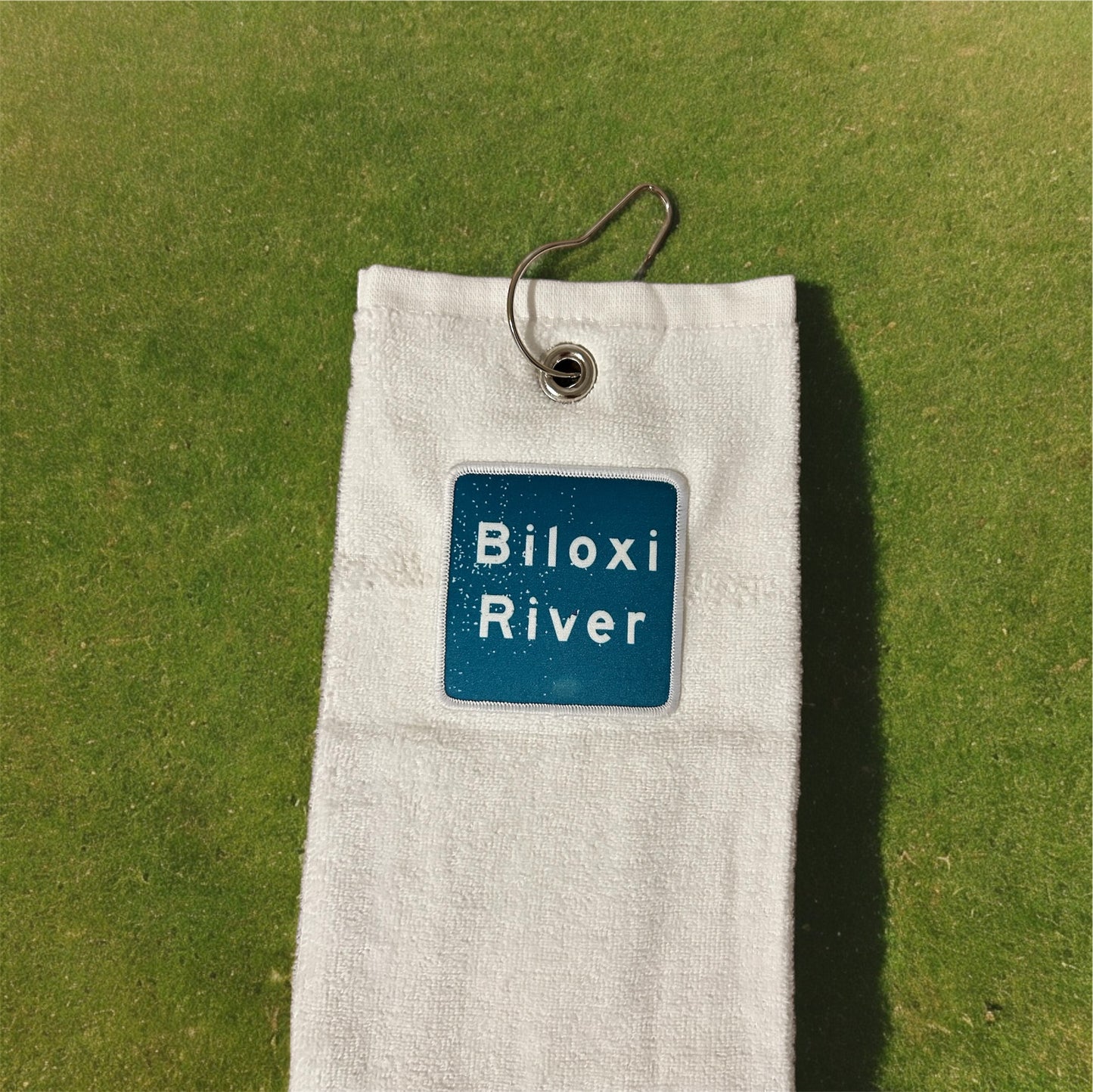 Golf towel / fish towel Biloxi River patch design