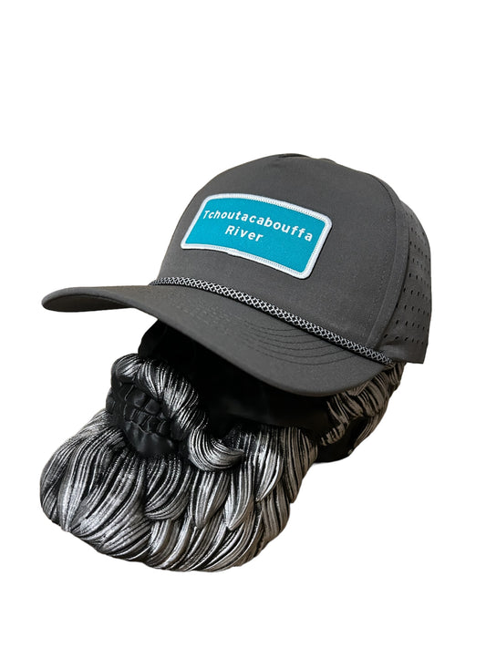 Dark gray with gray rope Hydro Performance Rope hat Tchoutacabouffa River design