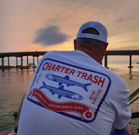 Short Sleve T-Shirt, White with Sardine can logo