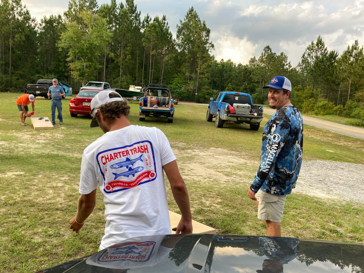 Short Sleve T-Shirt, White with Sardine can logo