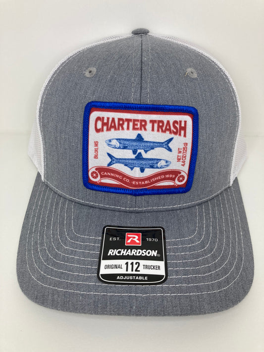 Richardson 112 Heathered gray, Sardine can logo patch hat