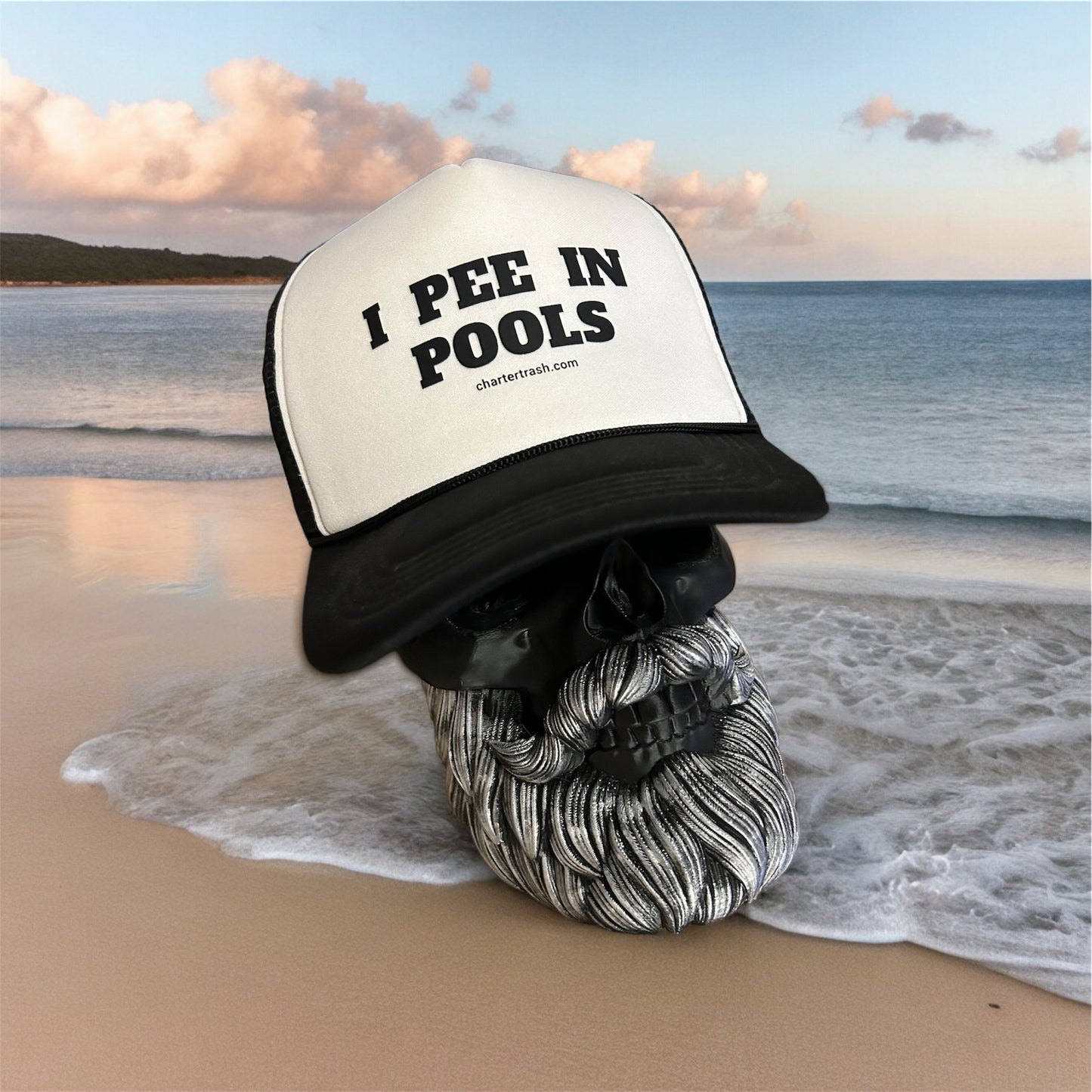 I pee in pools foam front trucker rope hat PICK YOUR COLOR!