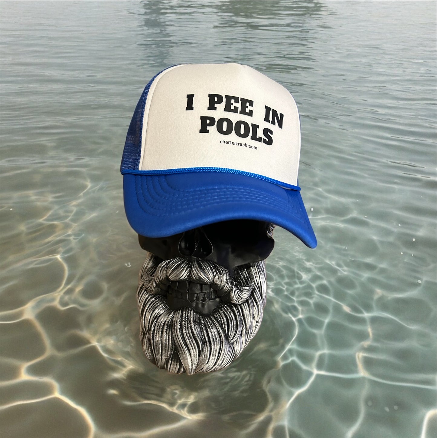 I pee in pools foam front trucker rope hat PICK YOUR COLOR!